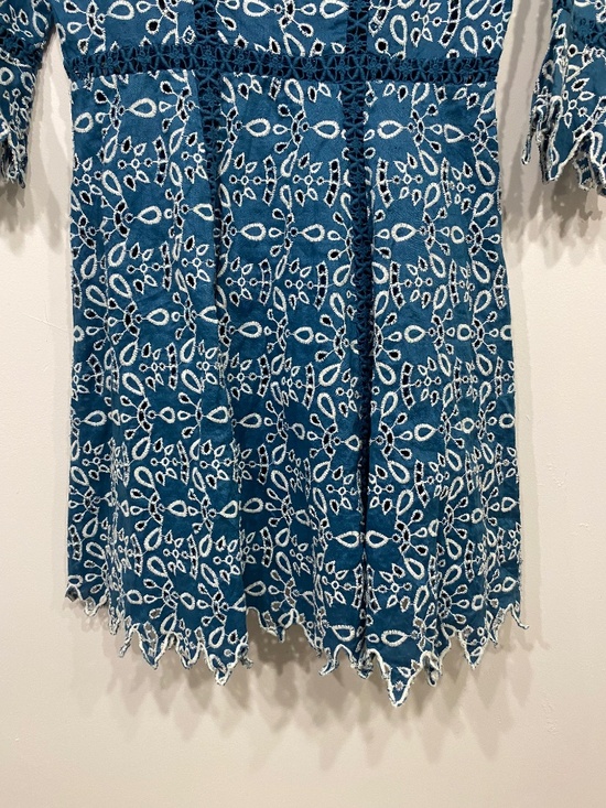 Maje Eyelet Blue Lace Mini Boho Fit & Flare Dress